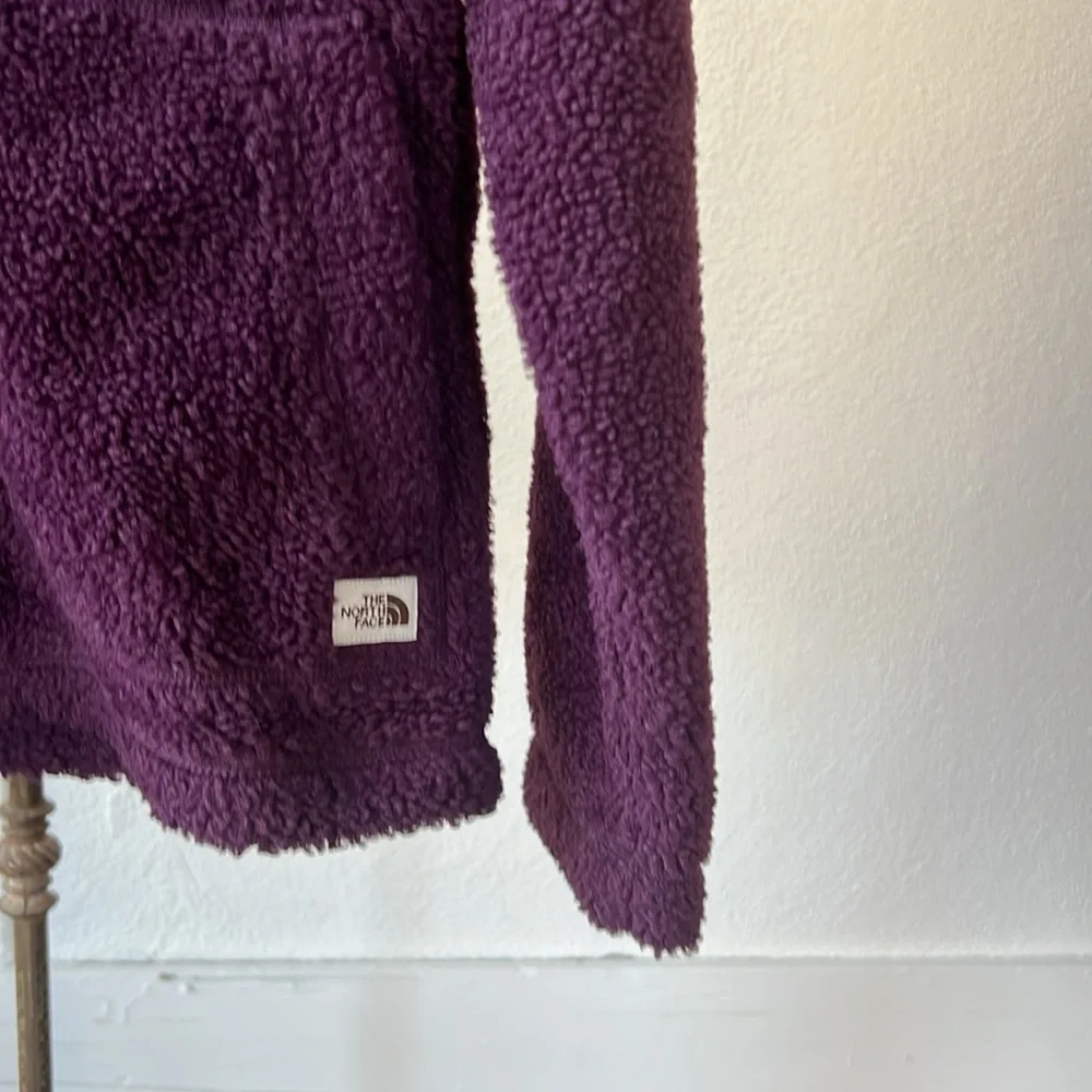 Womens The North Face Ridge Fleece Full Zip Hooded Sweater Jacket - Blackberry - Picture 2 of 4